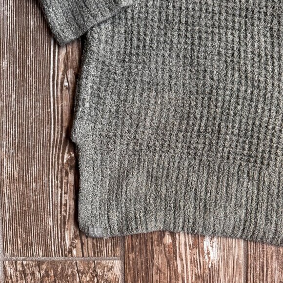 Barefoot Dreams Sweater Womens M CozyChic Lite Gray Cowl Turtleneck Soft Texture - Picture 4 of 7